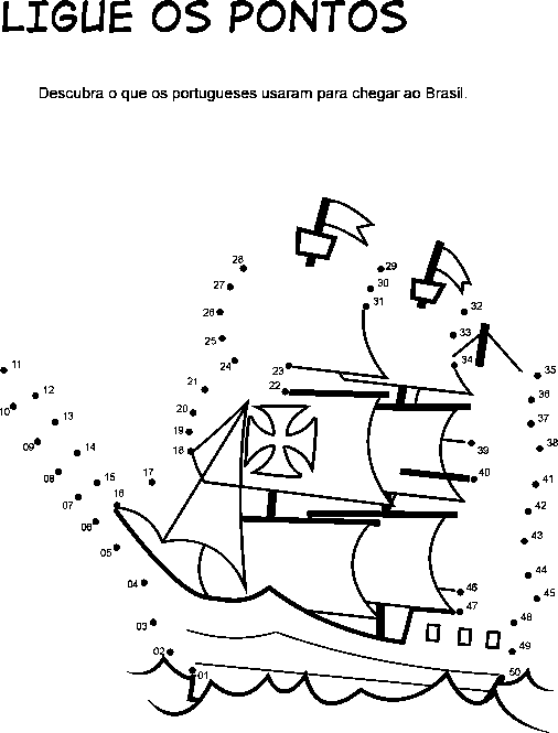 Ligue os Pontos Descubra o que os portugueses usaram para chegar ao Brasil