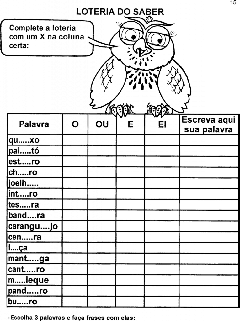 Loteria do Saber Ditongos