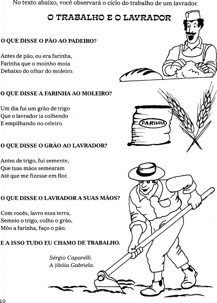 No texto abaixo voce observara o ciclo do trabalho de um lavrador