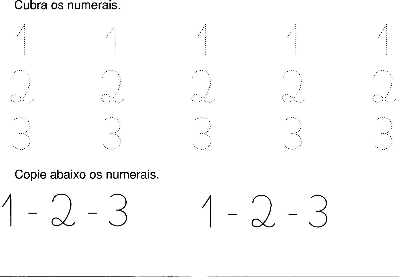 cubra os numerais 123
