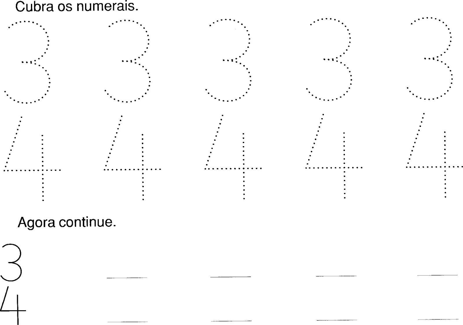 cubra os numerais 34