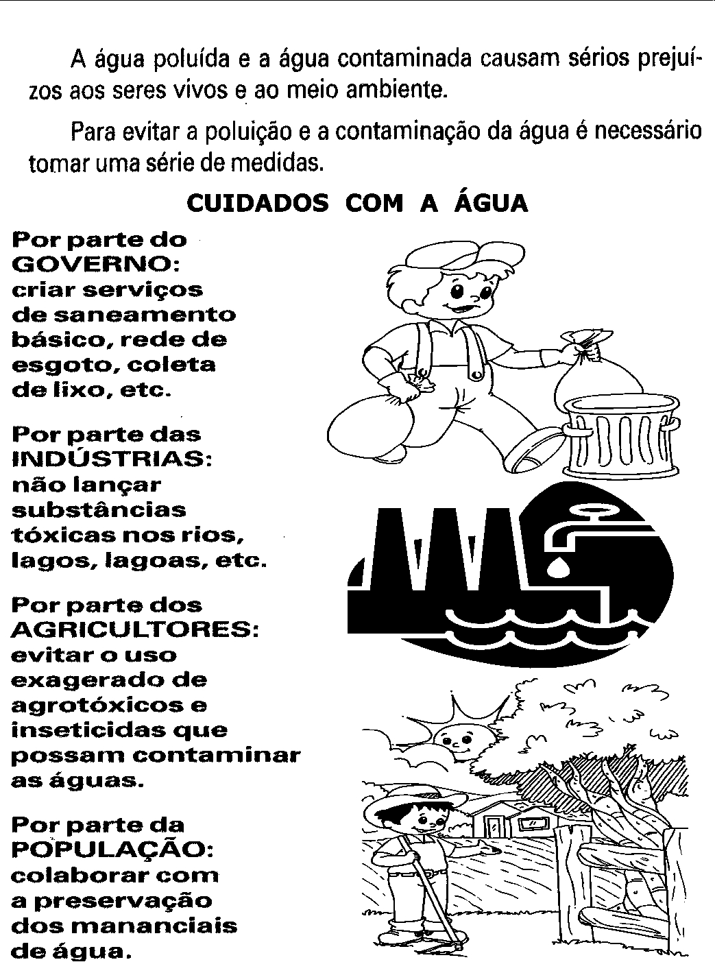 cuidados com a agua