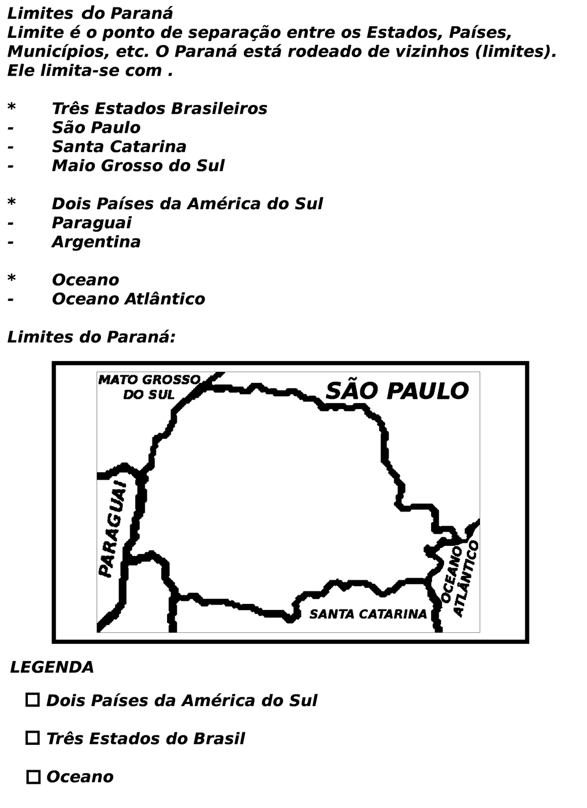Limites do Paraná partana Limites