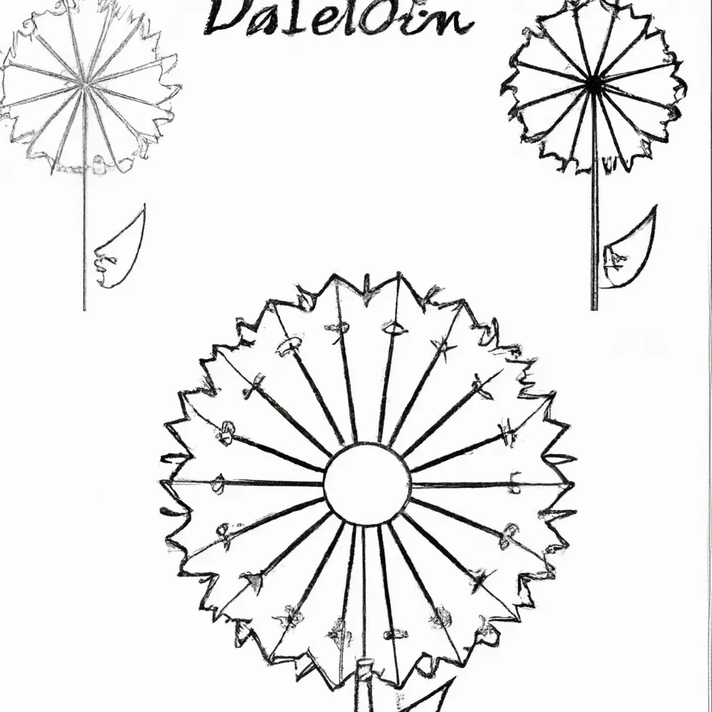 Atividade infantil de dente de leao desenhos arte floral