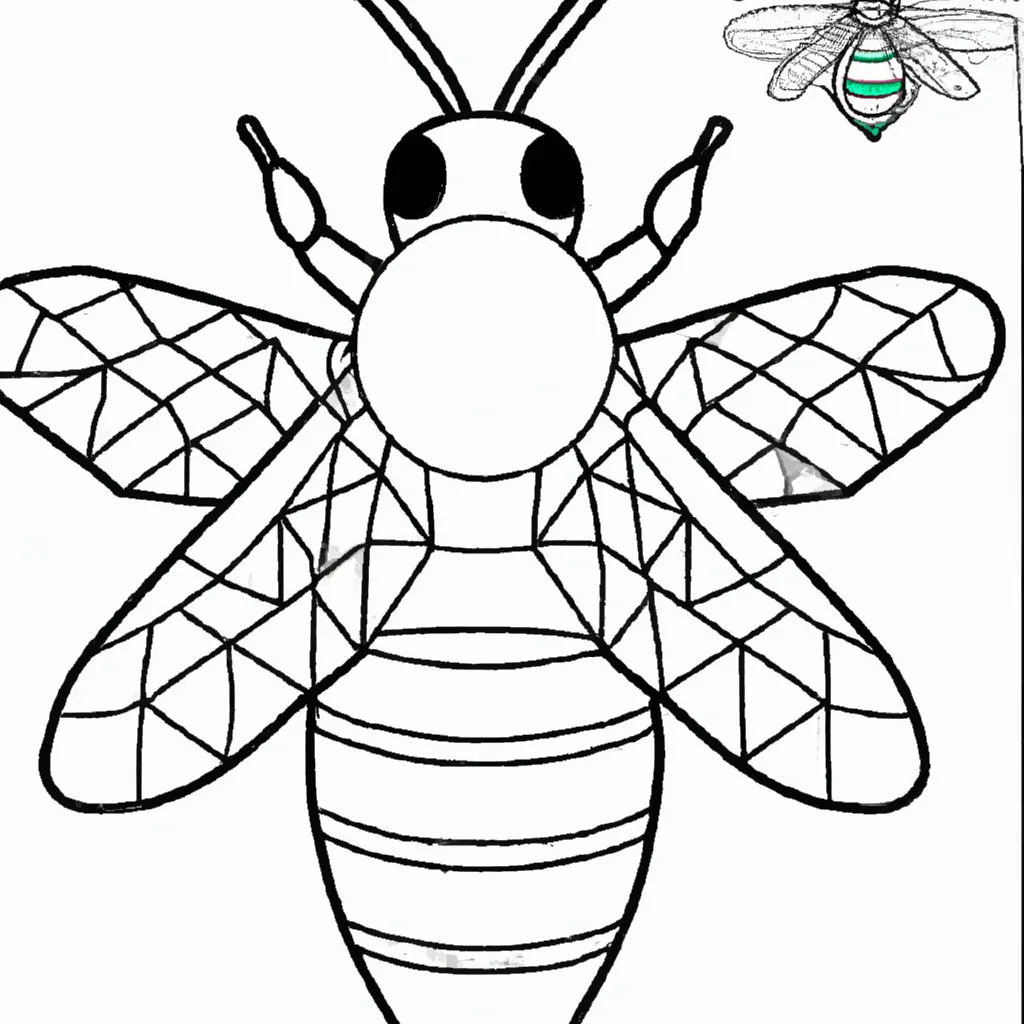Atividade infantil de desenho abelha melifera