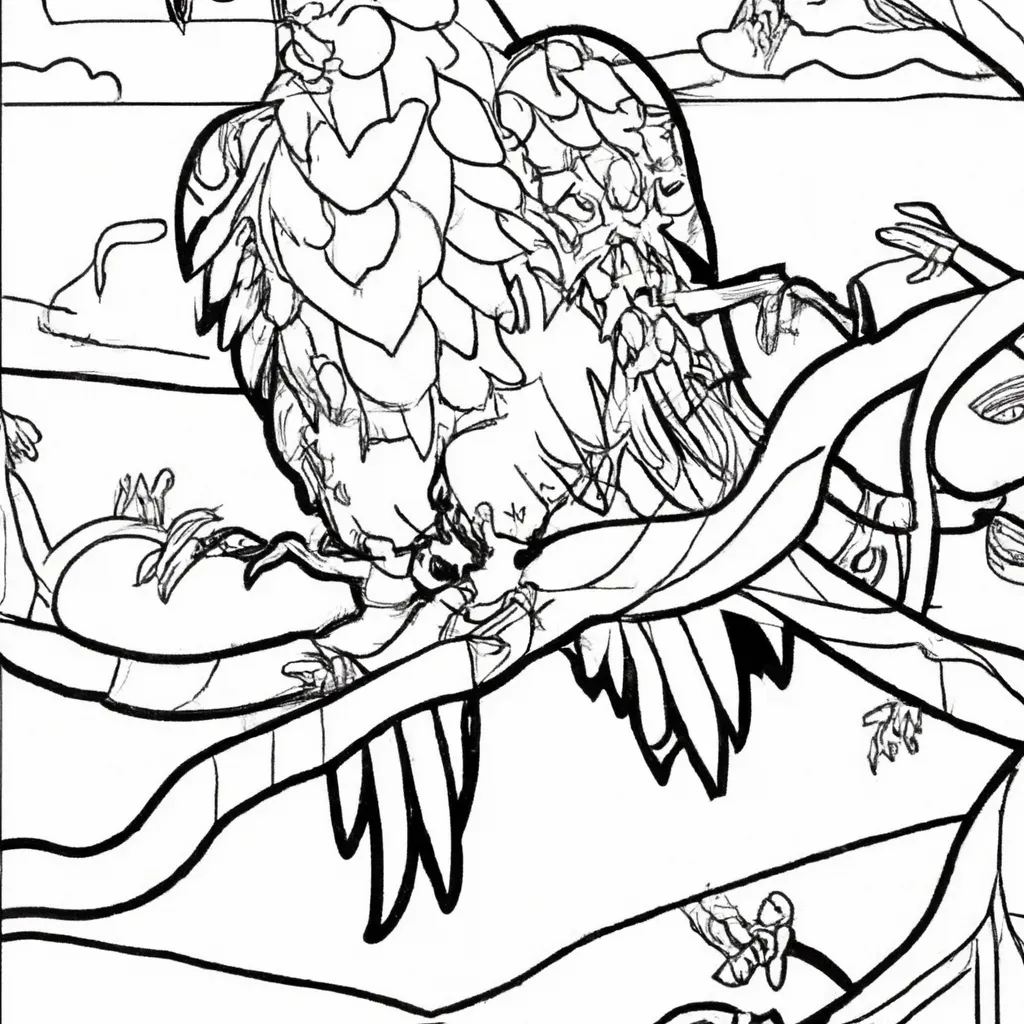 Colorindo uma Águia de Penacho: Desafio Criativo para Crianças! Atividade infantil de desenho aguia penacho