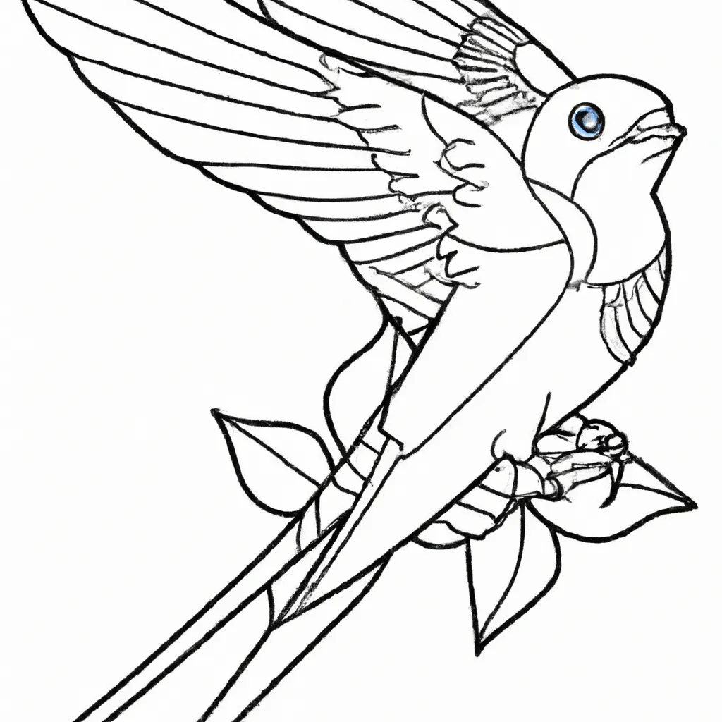 Atividade infantil de desenho andorinha