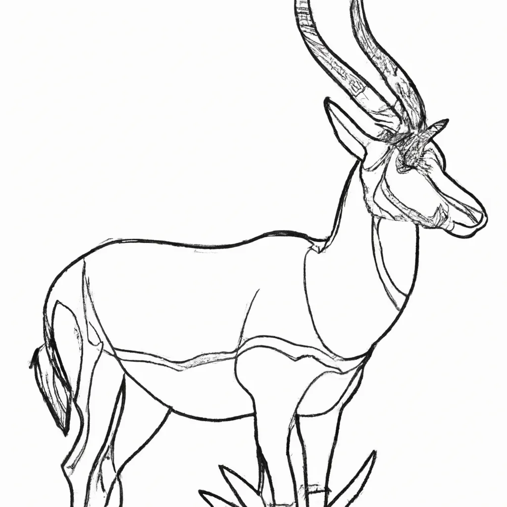 Atividade infantil de desenho antilope