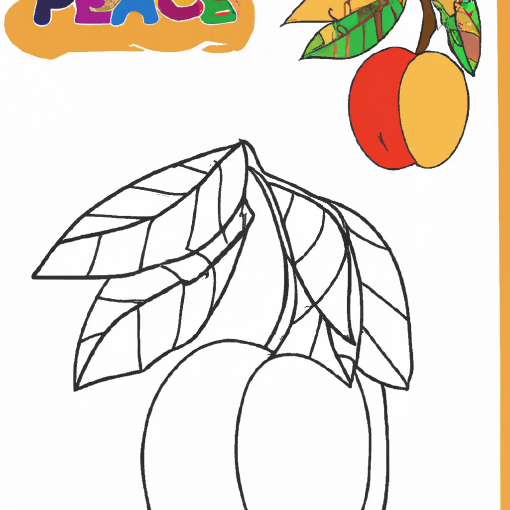 Atividade infantil de desenho arvore pessego