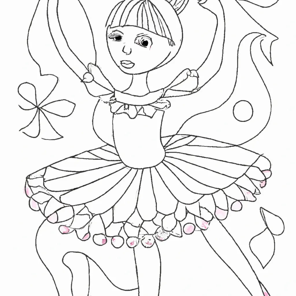 Atividade infantil de desenho bailarina