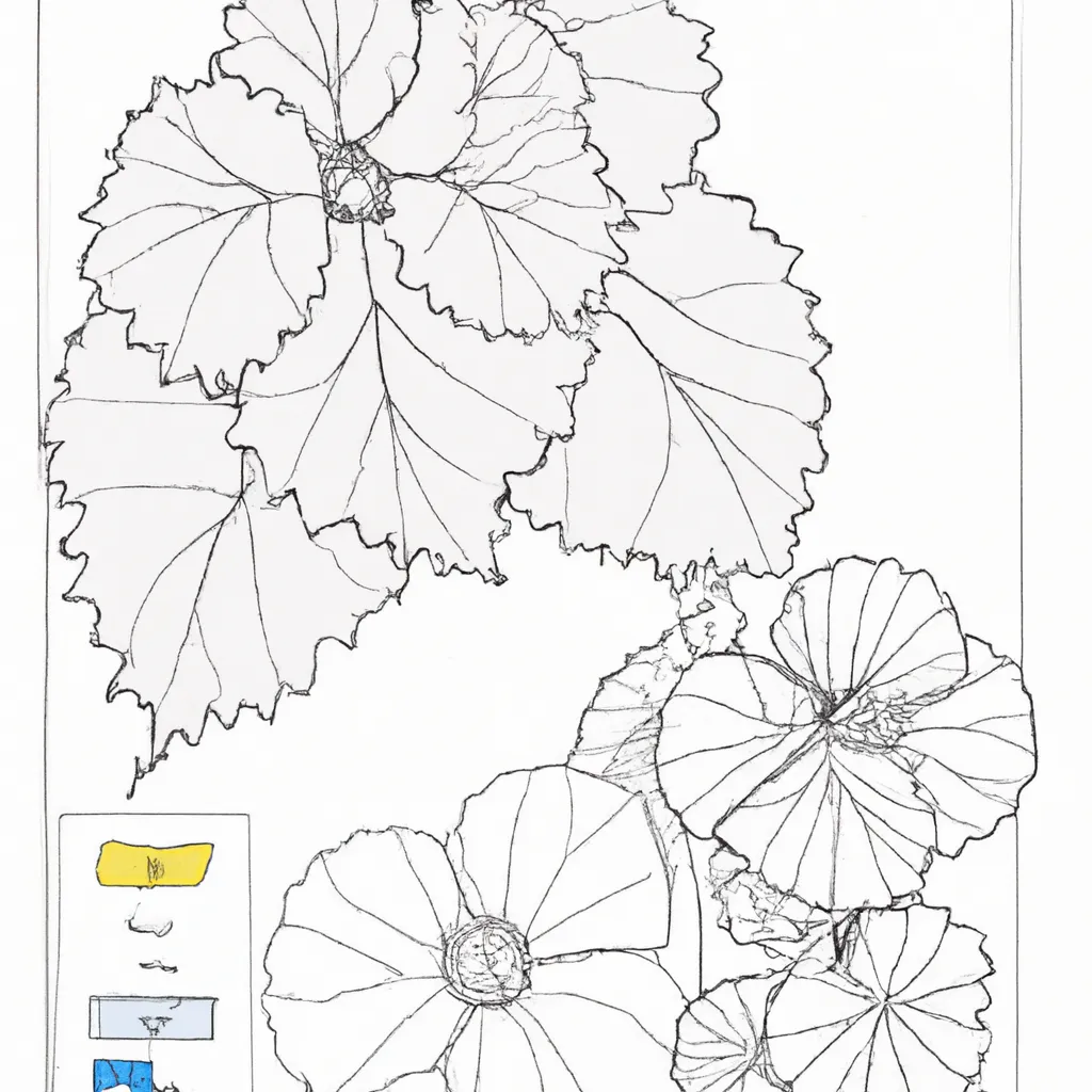 Atividade infantil de desenho begonia flor colorida bonita