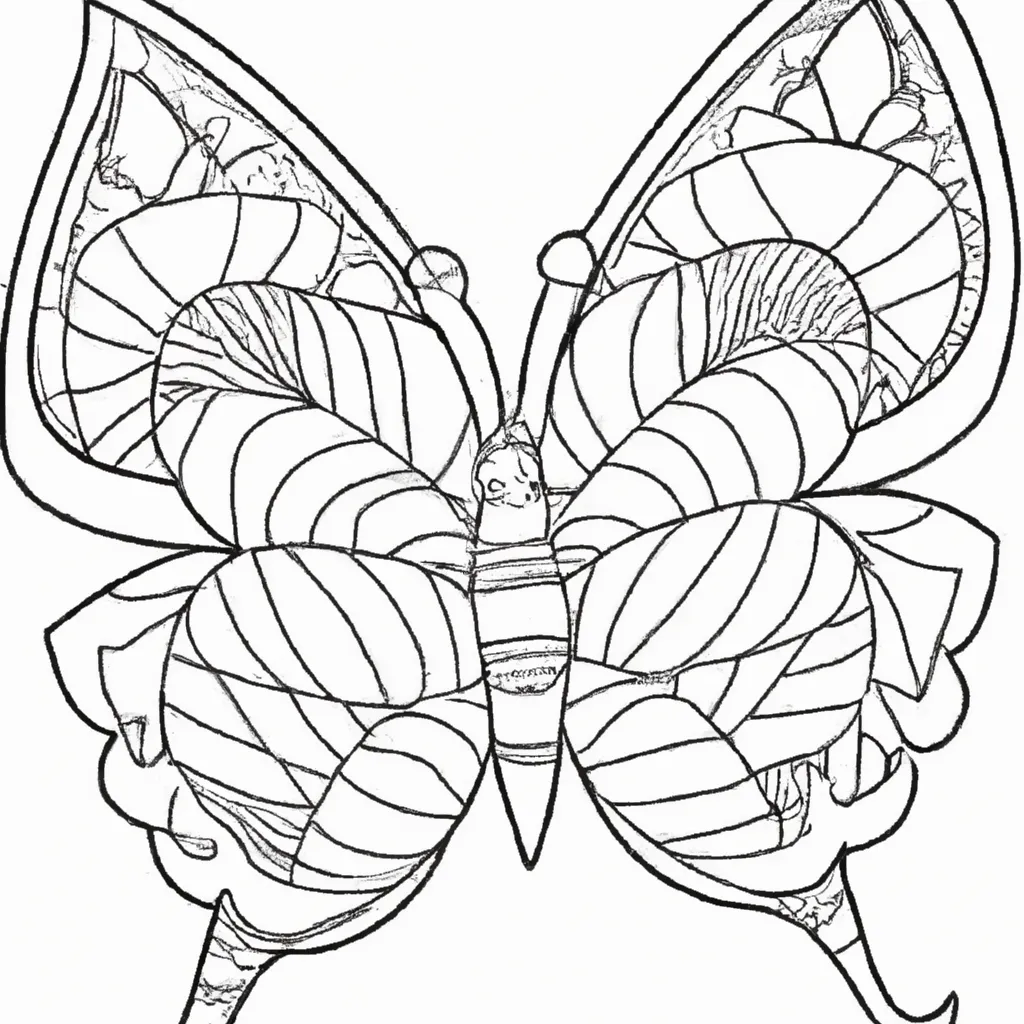 Atividade infantil de desenho borboleta ouro