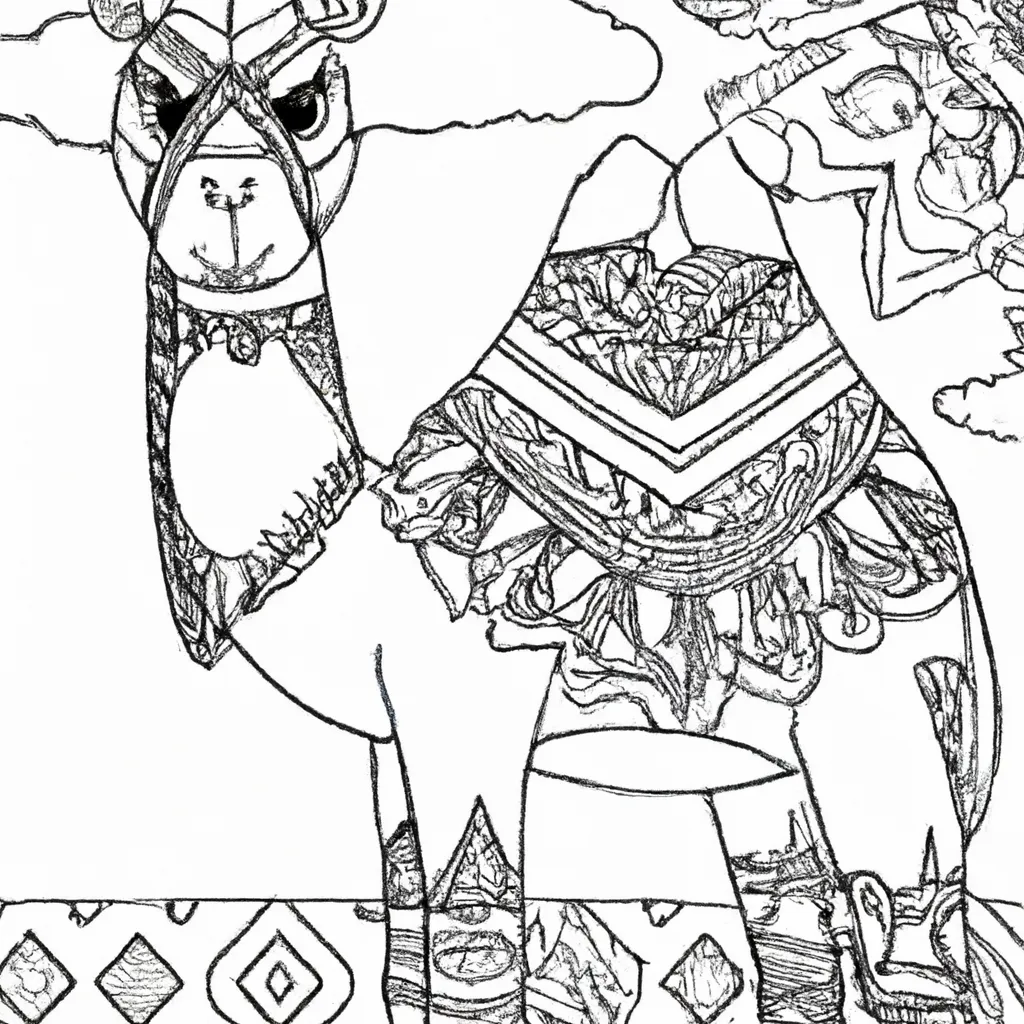 Atividade infantil de desenho camelo