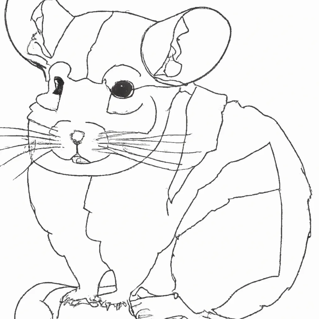 Uma Chinchila Divertida para Colorir: Desenho Grátis para Crianças! Atividade infantil de desenho chinchila