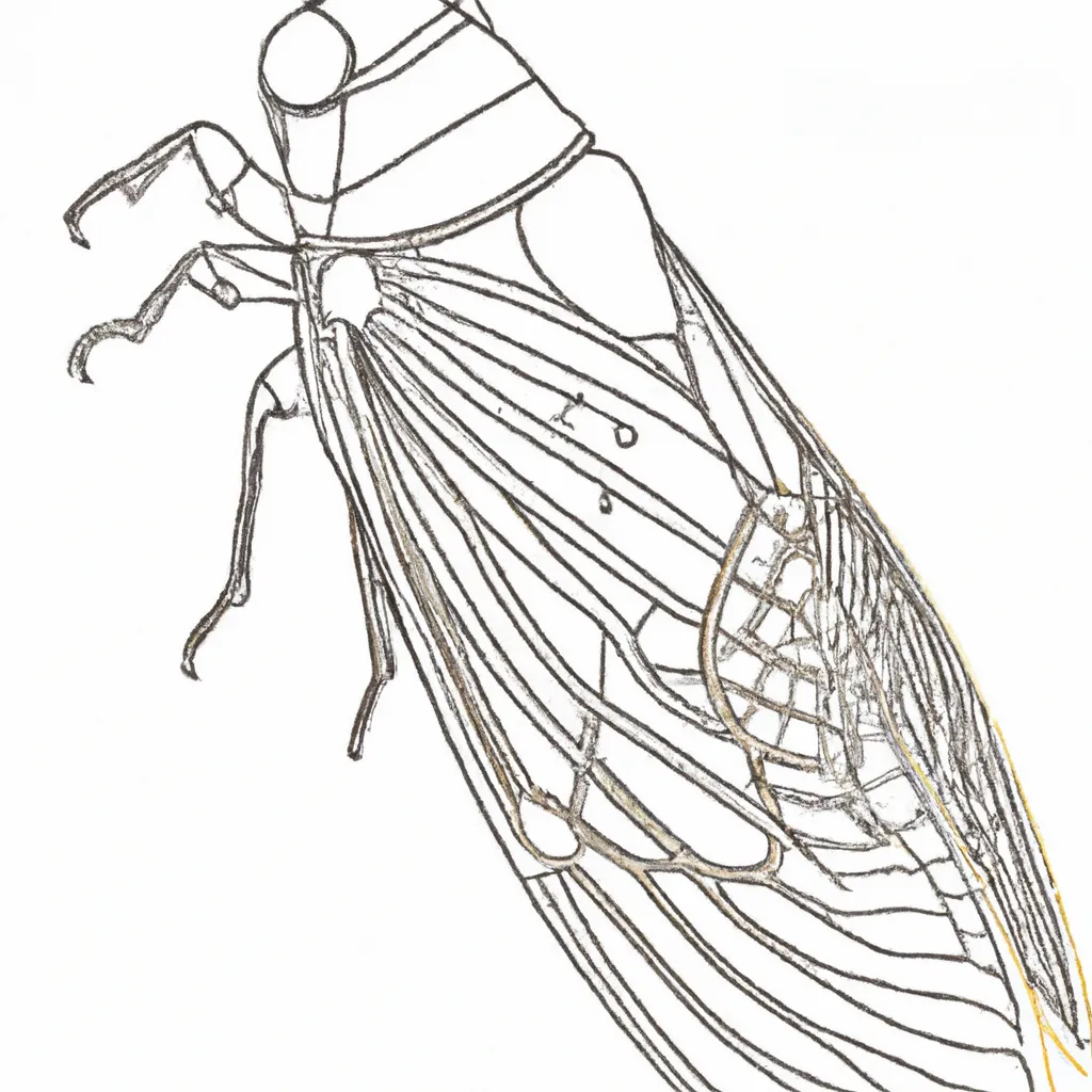 Atividade infantil de desenho cigarra infantil