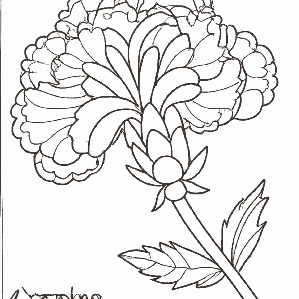 Atividade infantil de desenho cravo flor bela arte