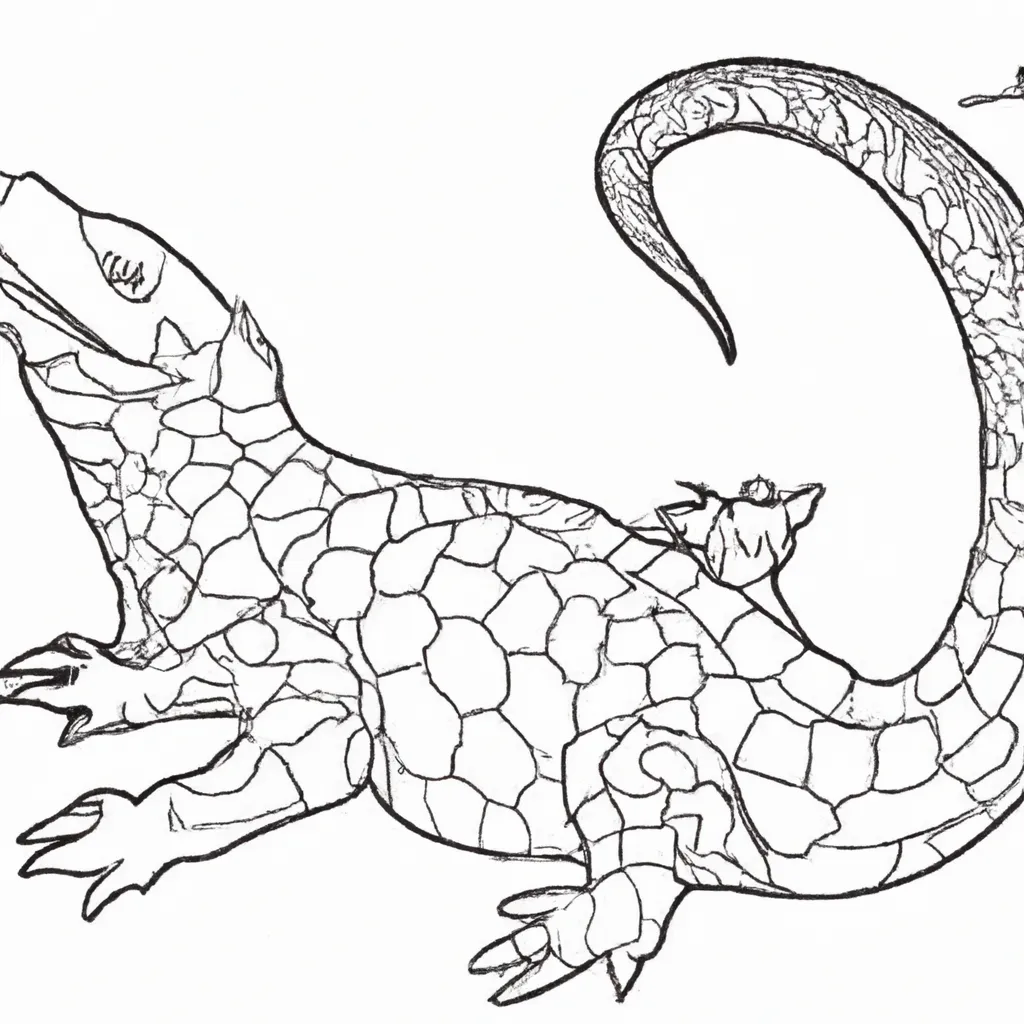 Atividade infantil de desenho dragao komodo