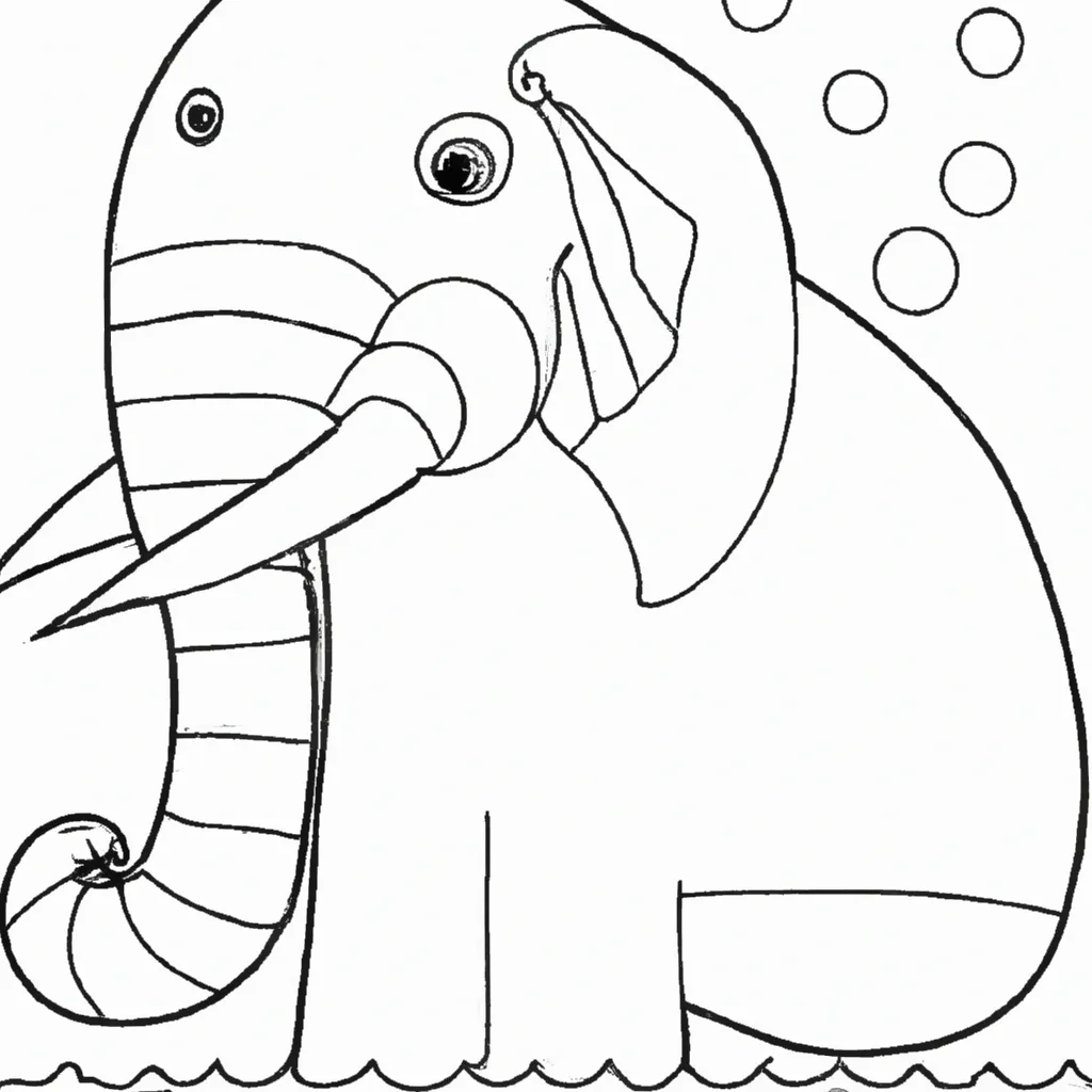 Atividade infantil de desenho elefante marinho