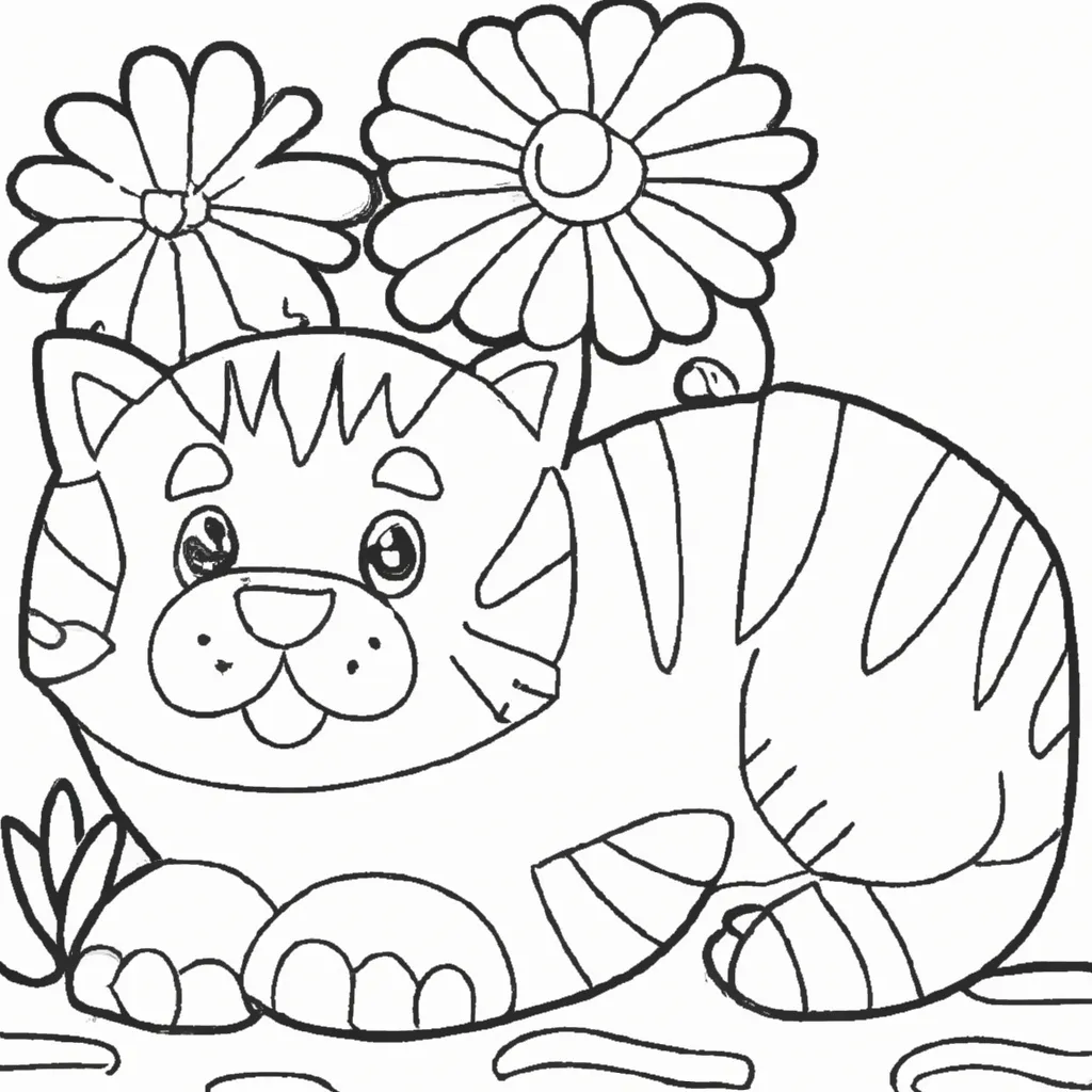 Atividade infantil de desenho gato campo