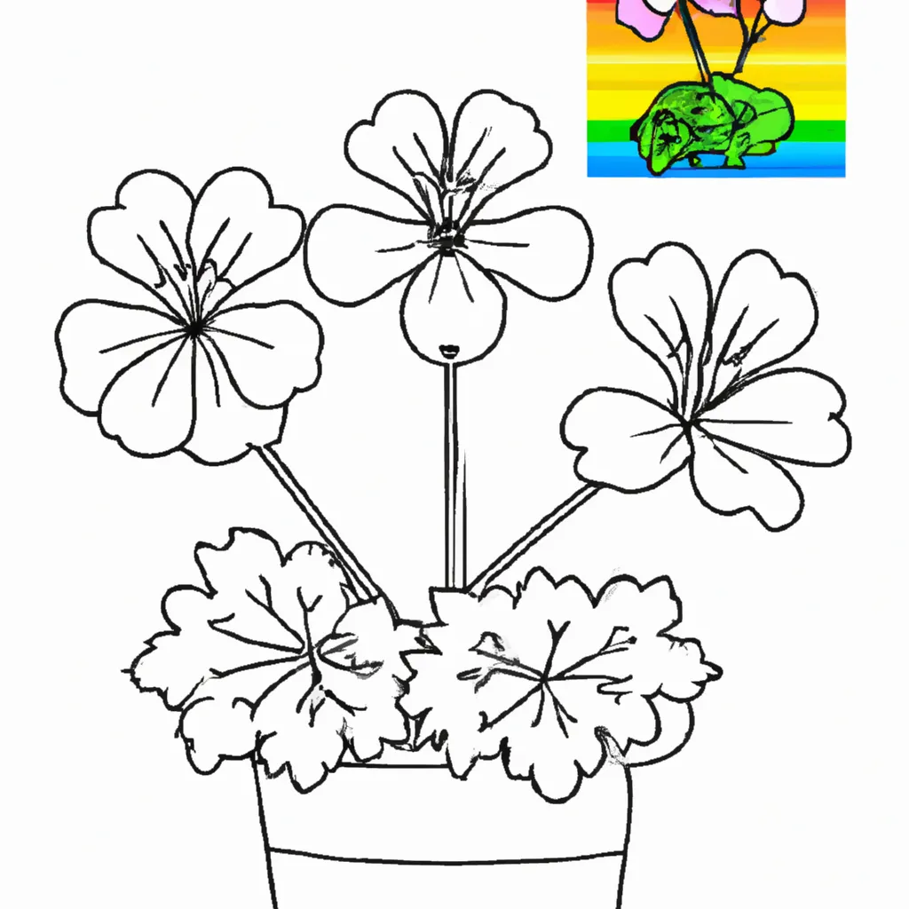 Atividade infantil de desenho geranio