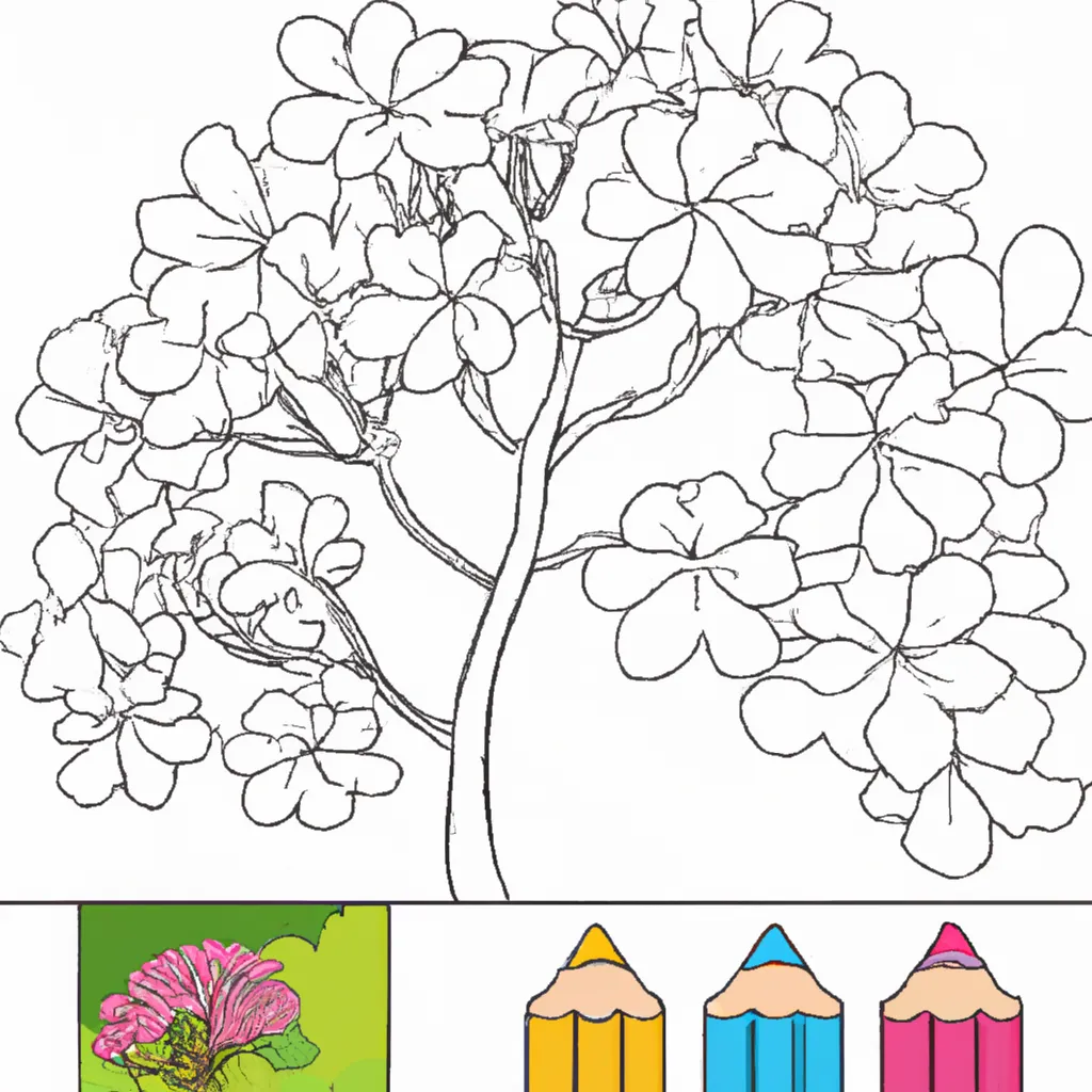 Atividade infantil de desenho ipe arvore flor brasil