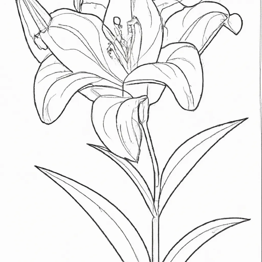 Atividade infantil de desenho lirio flor arte bela