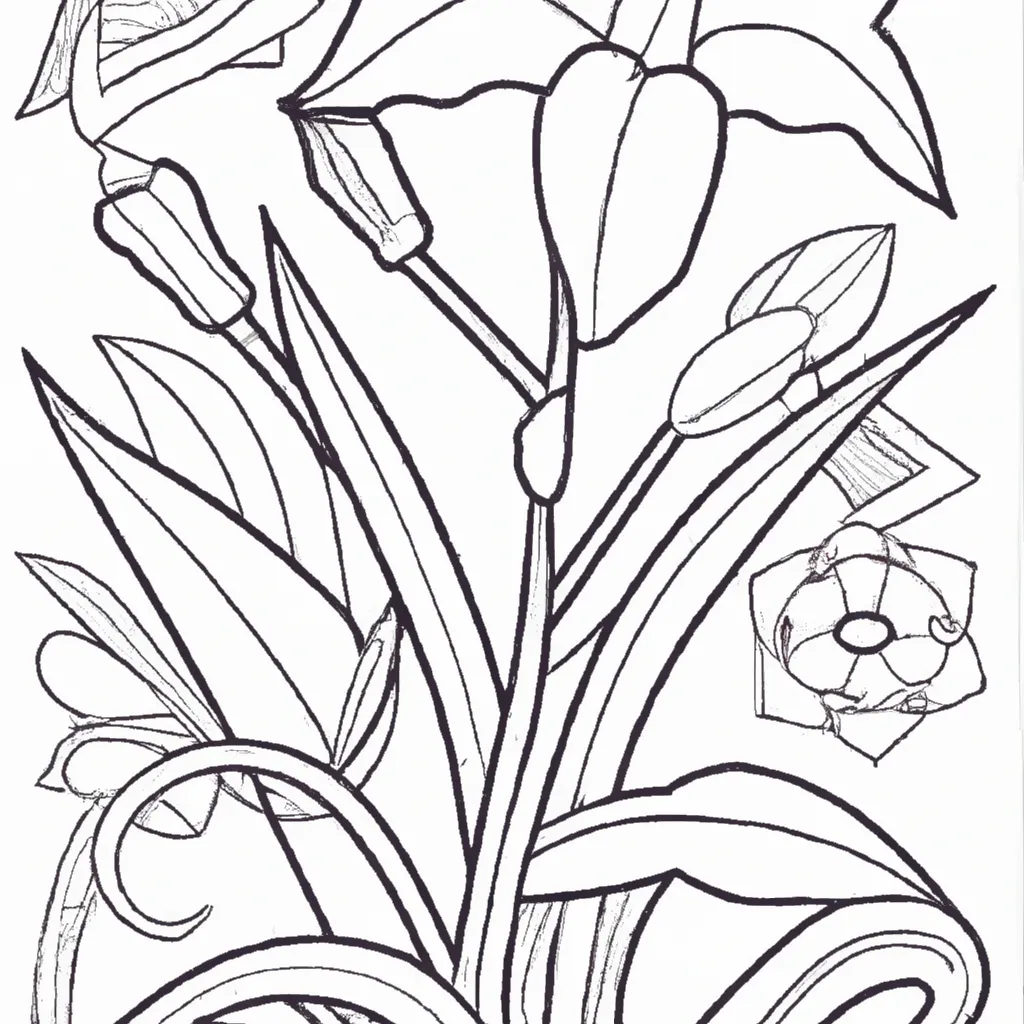 Atividade infantil de desenho lirio vale