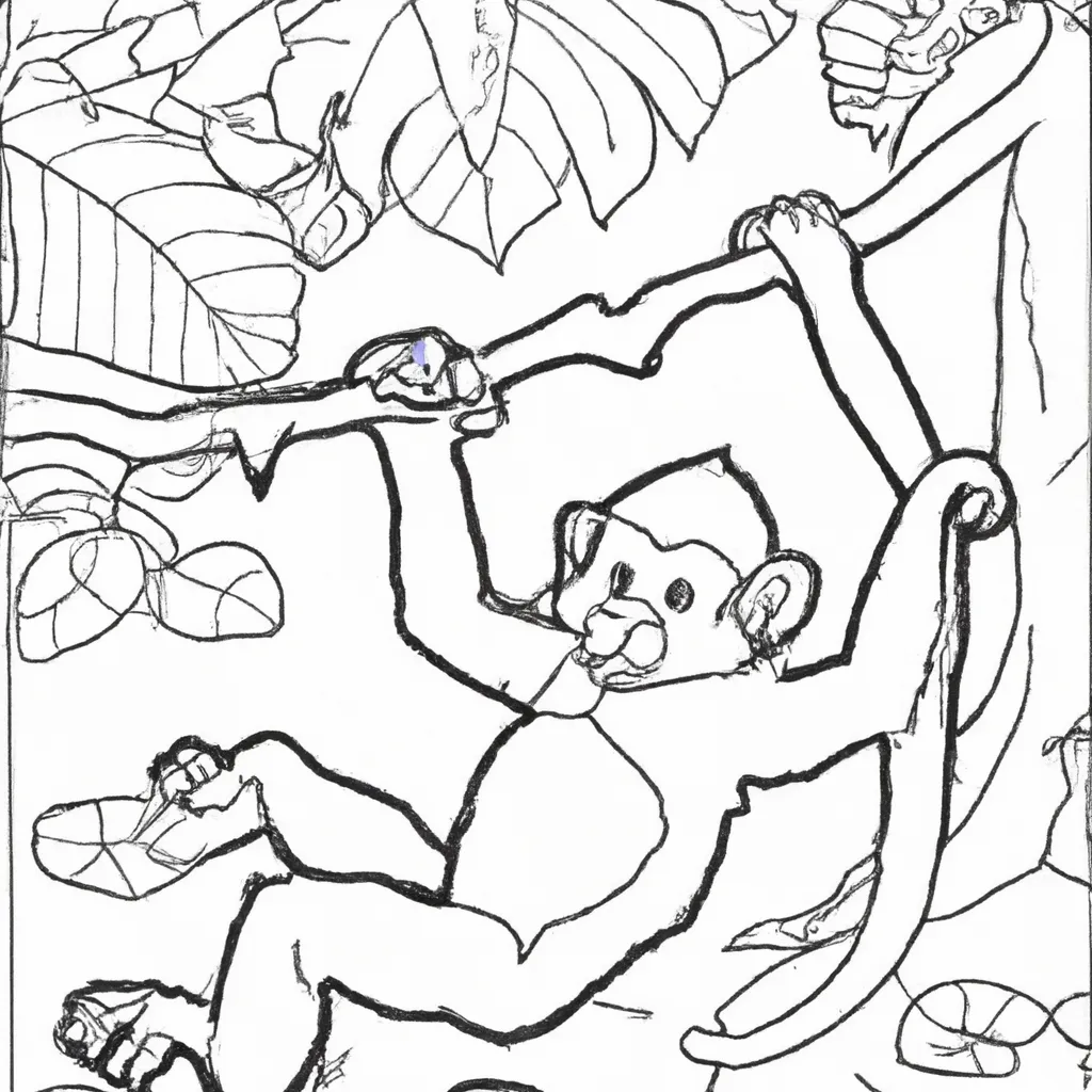 Atividade infantil de desenho macaco