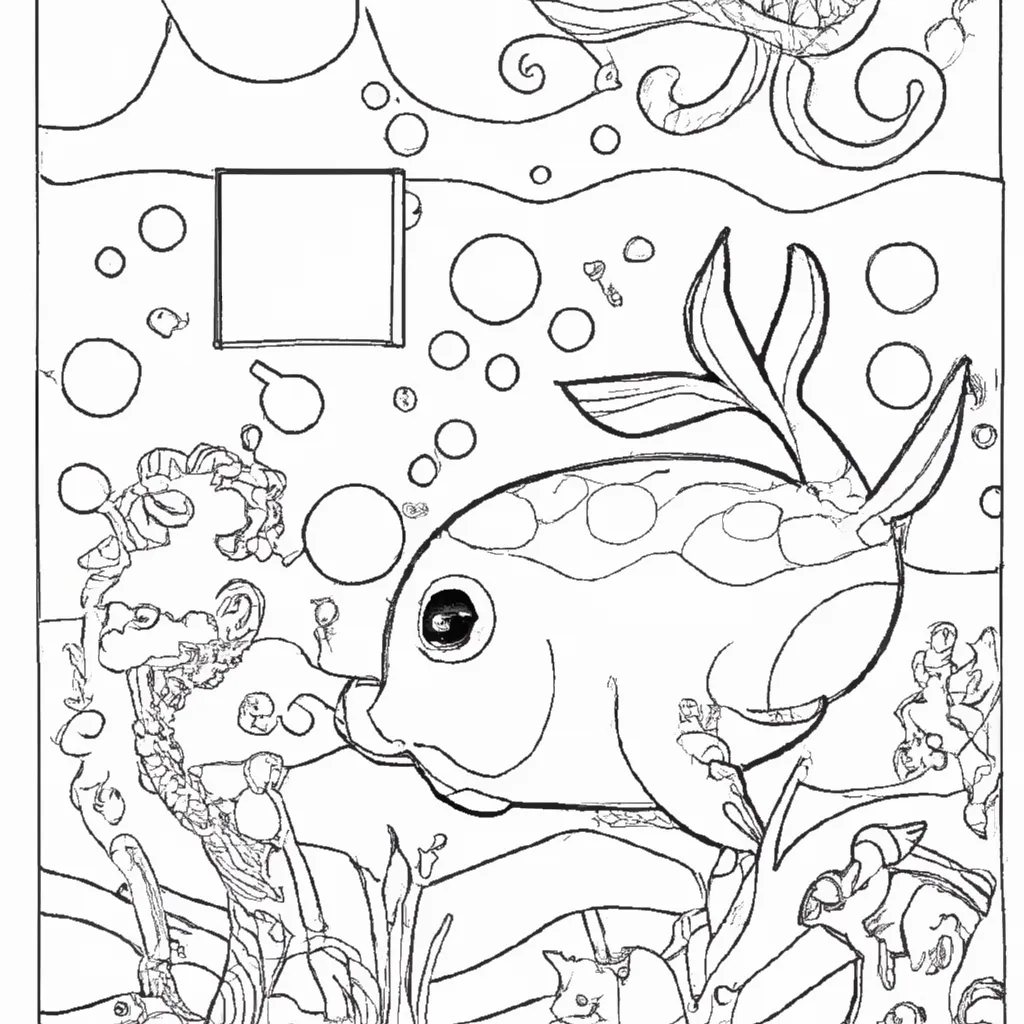 Atividade infantil de desenho mar ilustracoes