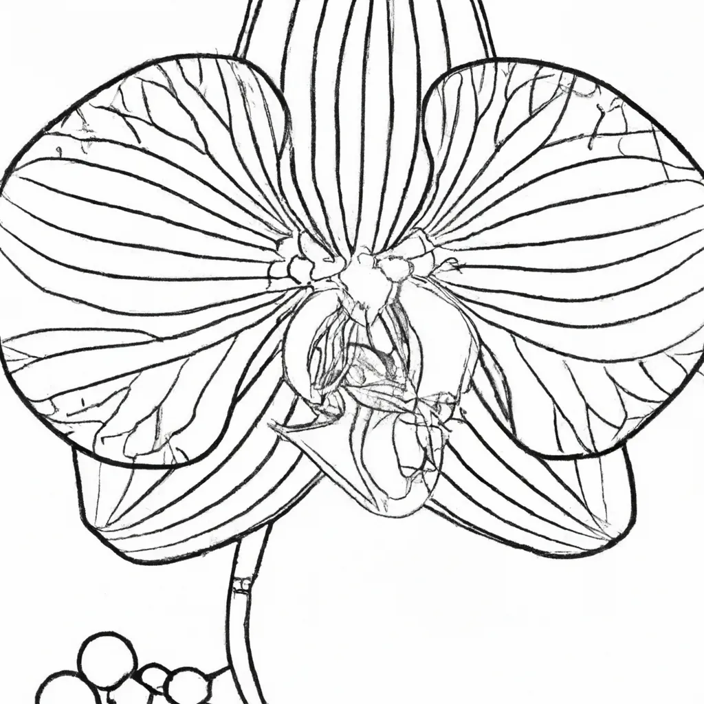 Atividade infantil de desenho orquidea
