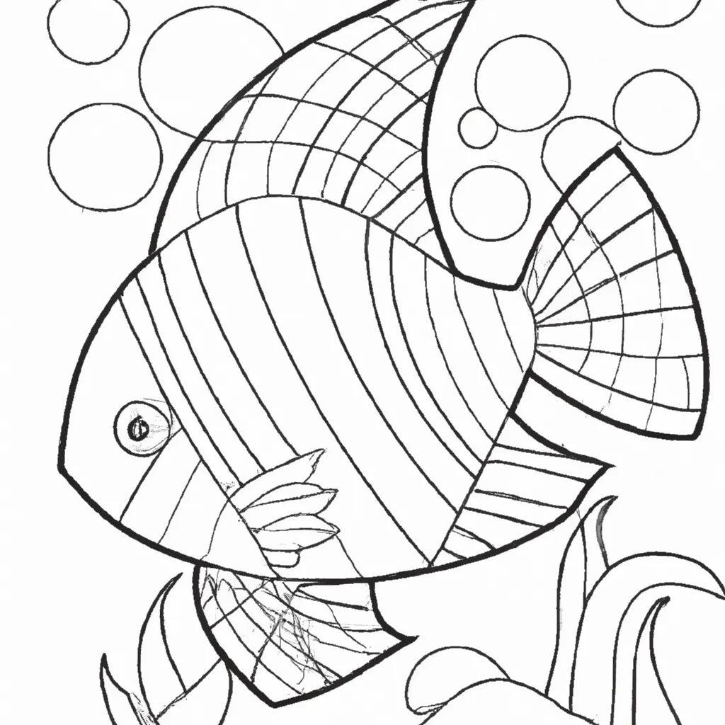 Atividade infantil de desenho peixe anjo