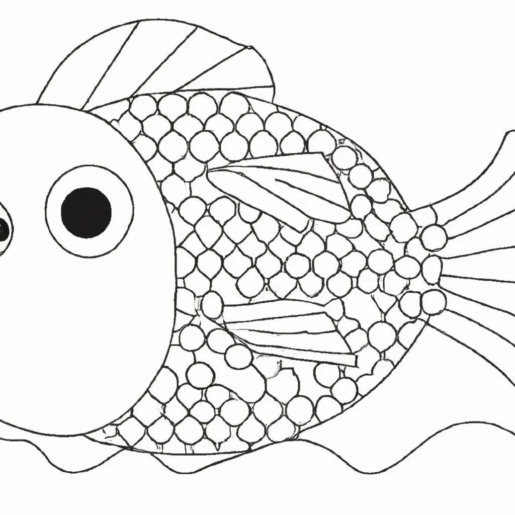 Atividade infantil de desenho peixe balao