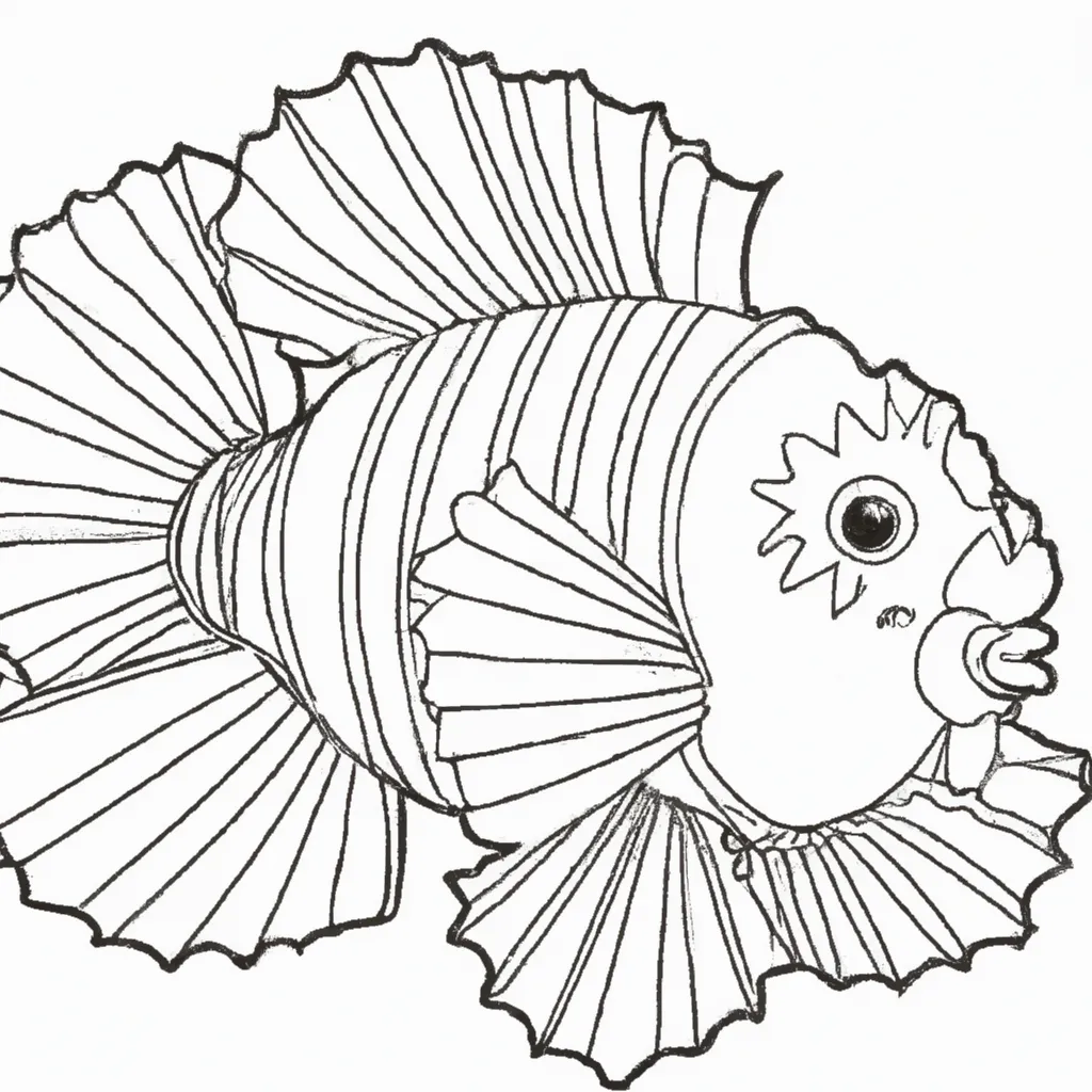 Atividade infantil de desenho peixe leao
