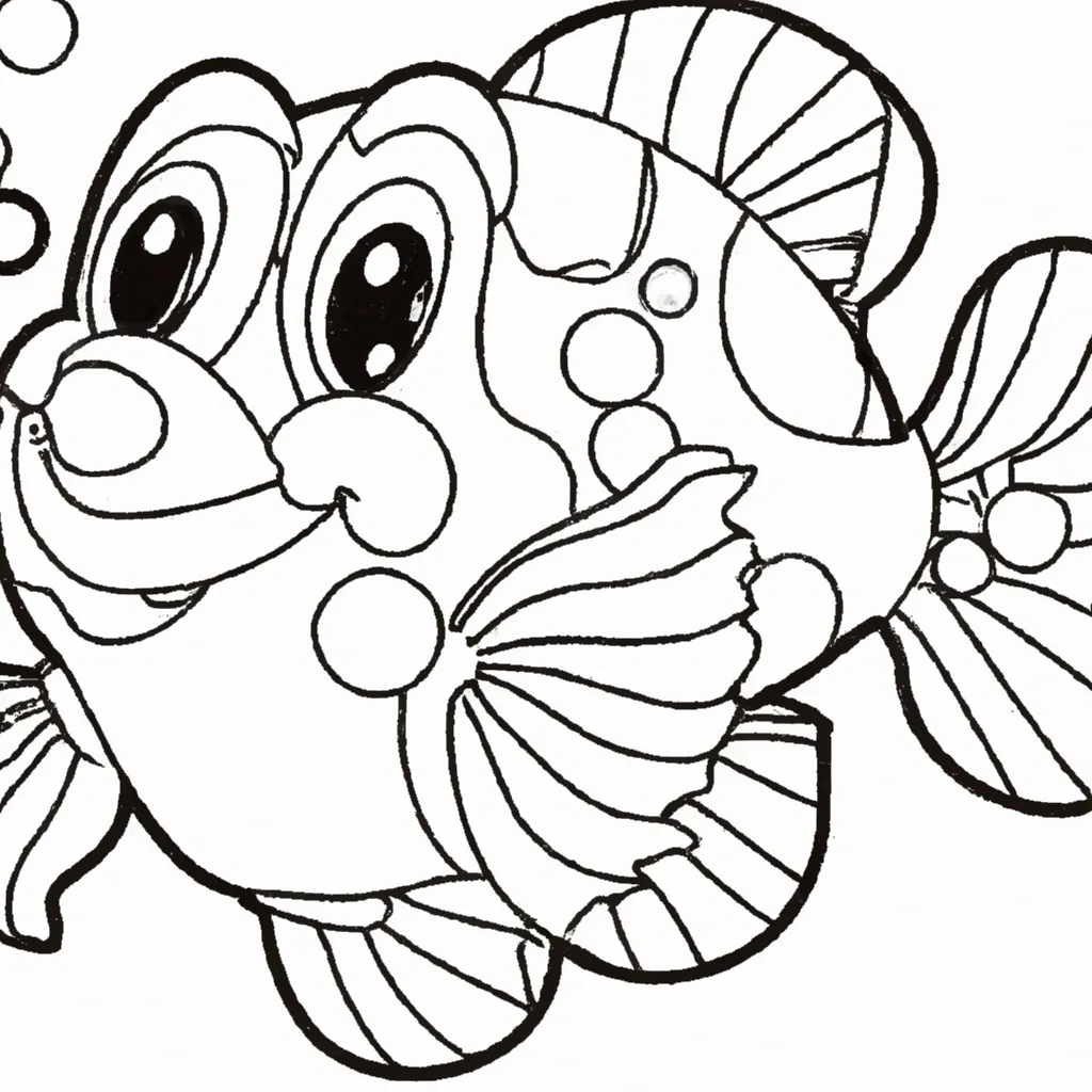 Atividade infantil de desenho peixe palhaco 1