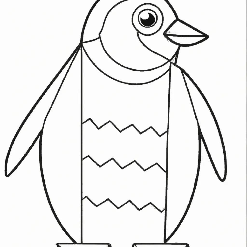 Atividade infantil de desenho pinguim