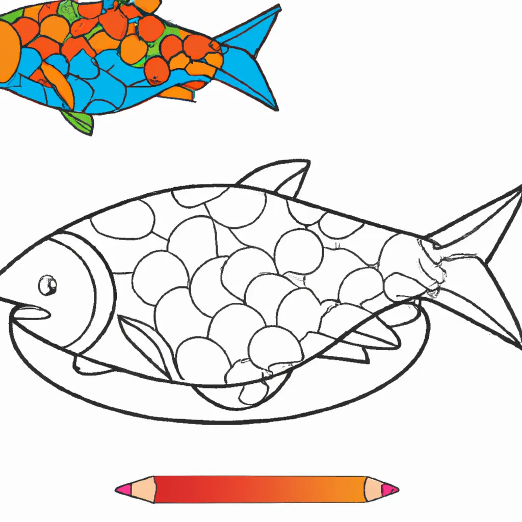 Atividade infantil de desenho salmao