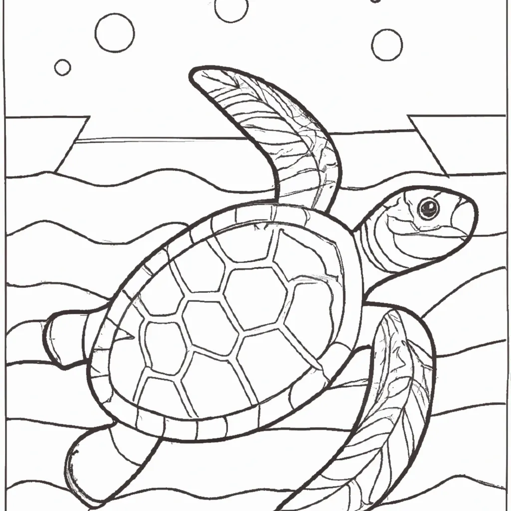 Atividade infantil de desenho tartaruga salgada
