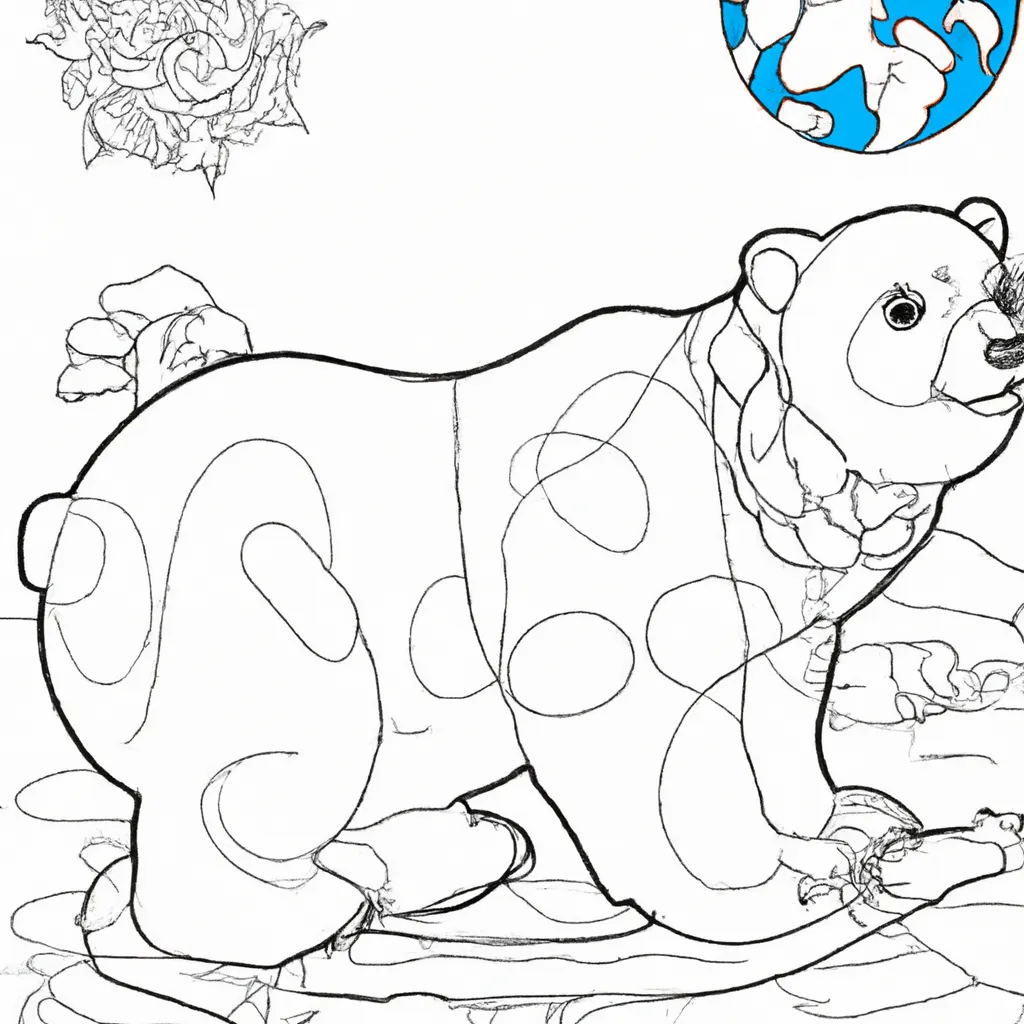 Atividade infantil de desenho urso polar