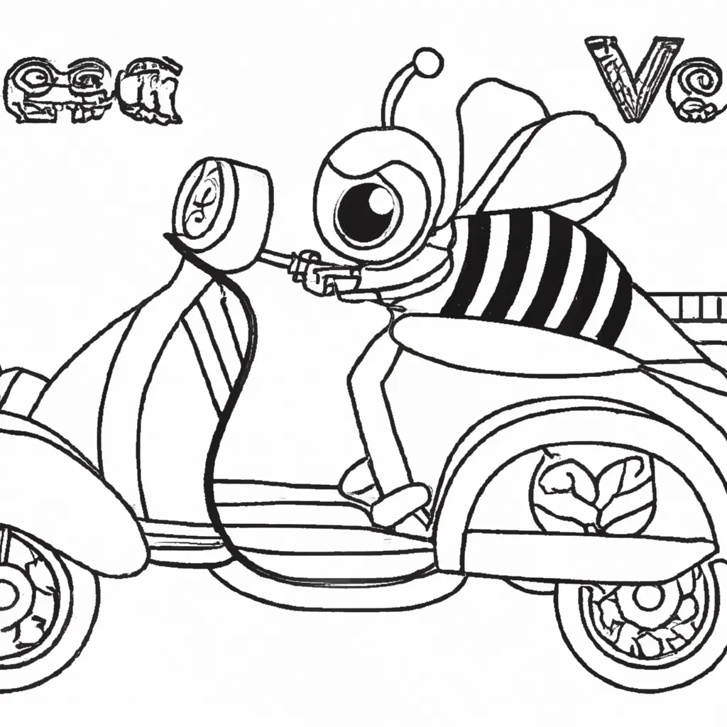 Atividade infantil de desenho vespinha cartoon animacao divertido