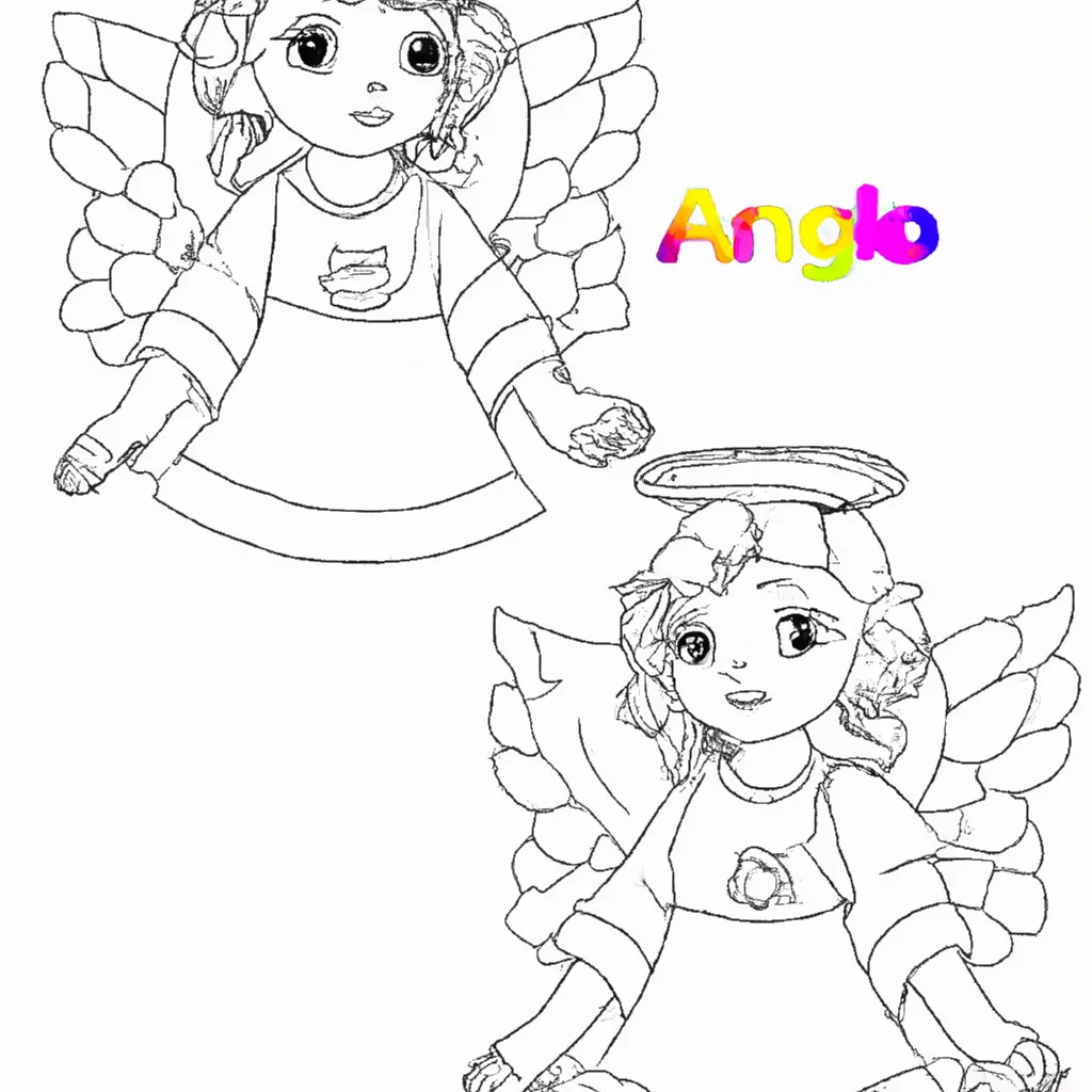 Atividade infantil de desenhos anjo