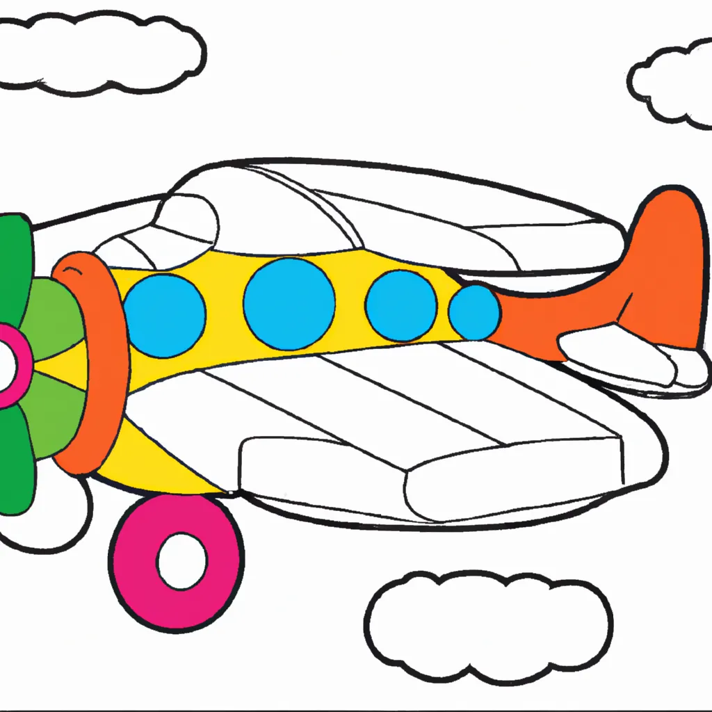 Atividade infantil de desenhos aviao