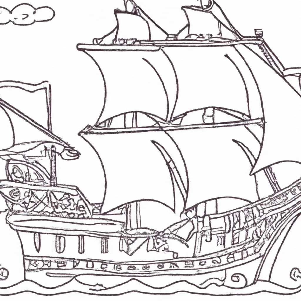 Atividade infantil de desenhos barco