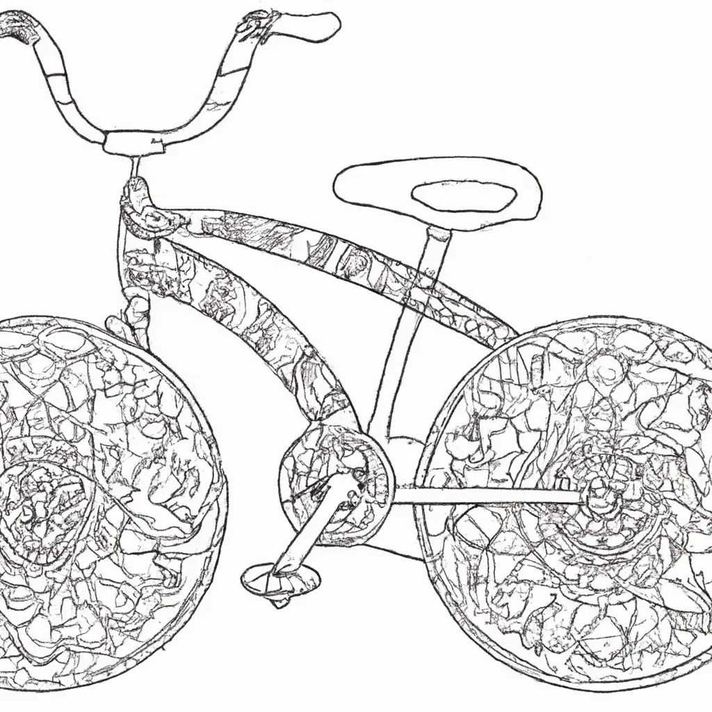 Atividade infantil de desenhos bicicleta