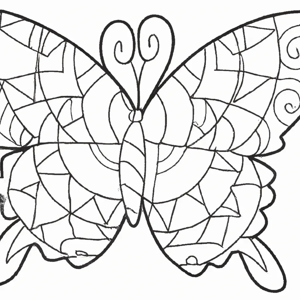 Atividade infantil de desenhos borboleta fogo
