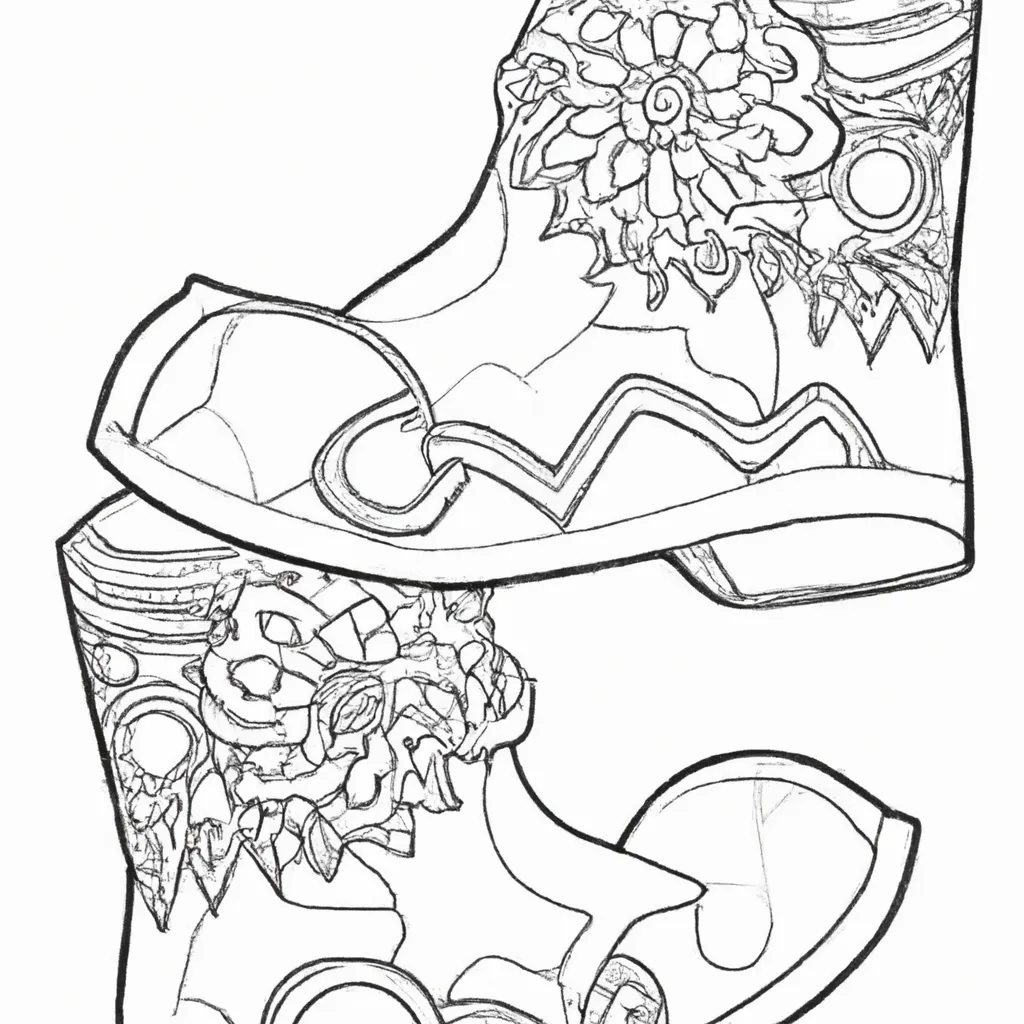 Atividade infantil de desenhos botas coloridas