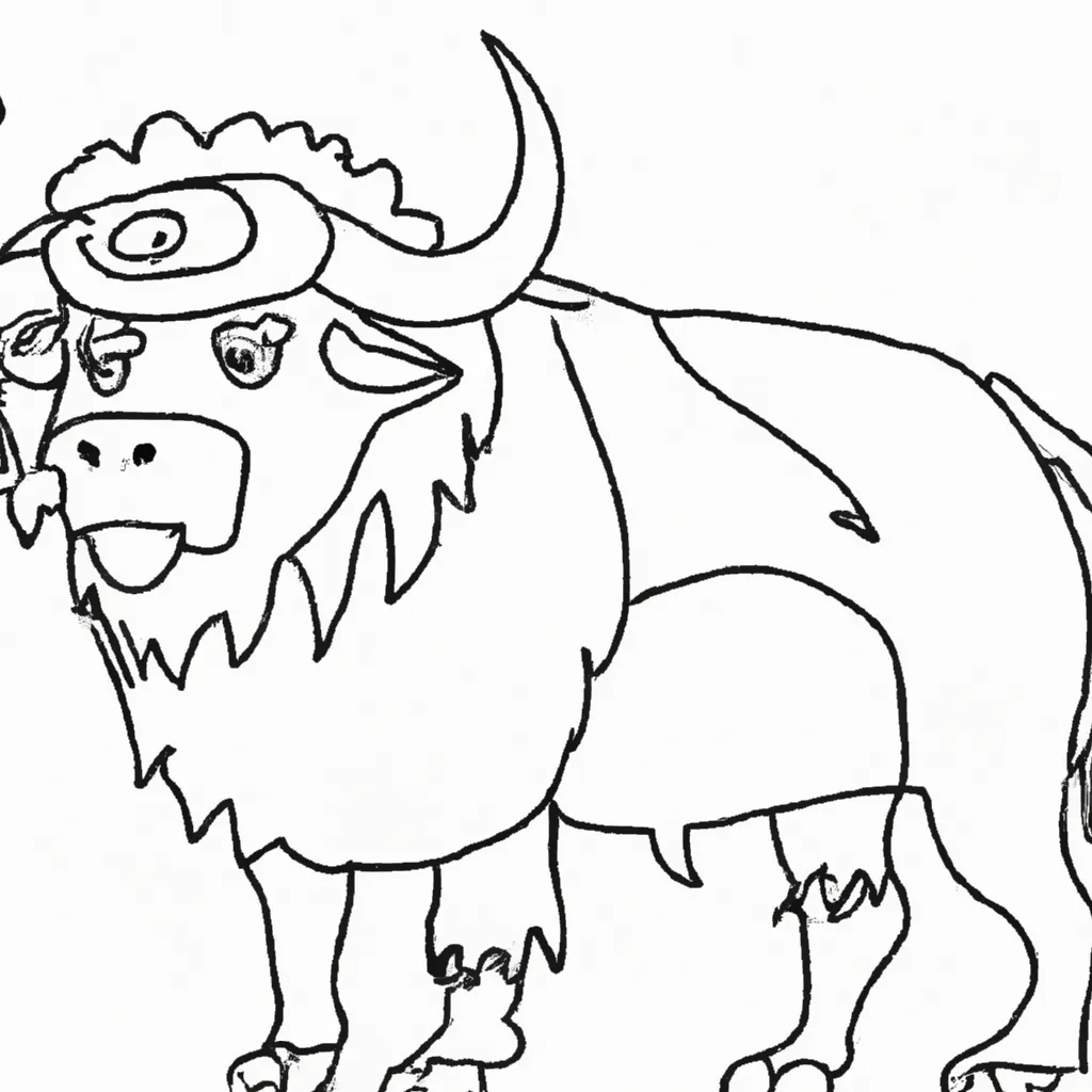 Atividade infantil de desenhos bufalo