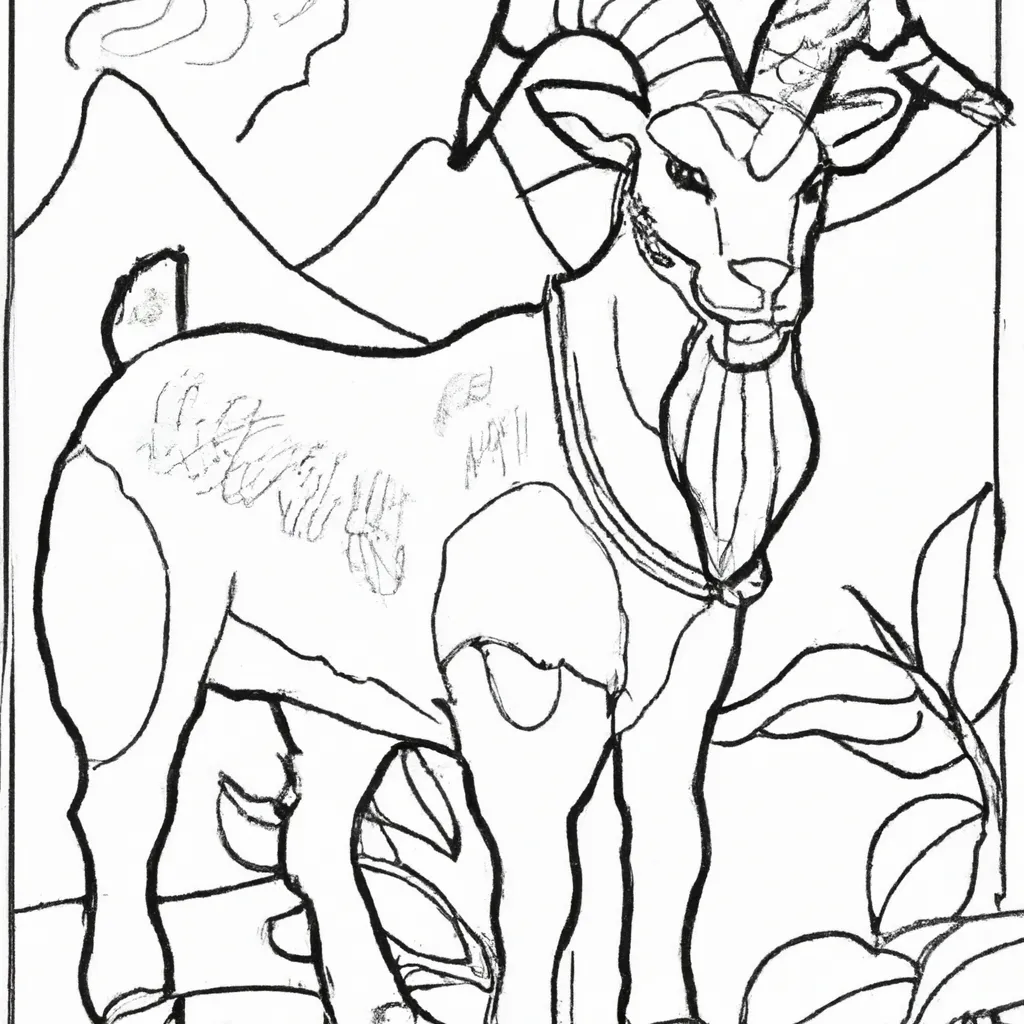 Descubra a Alegria de Colorir! Desenho de Cabra para Crianças. Atividade infantil de desenhos cabra