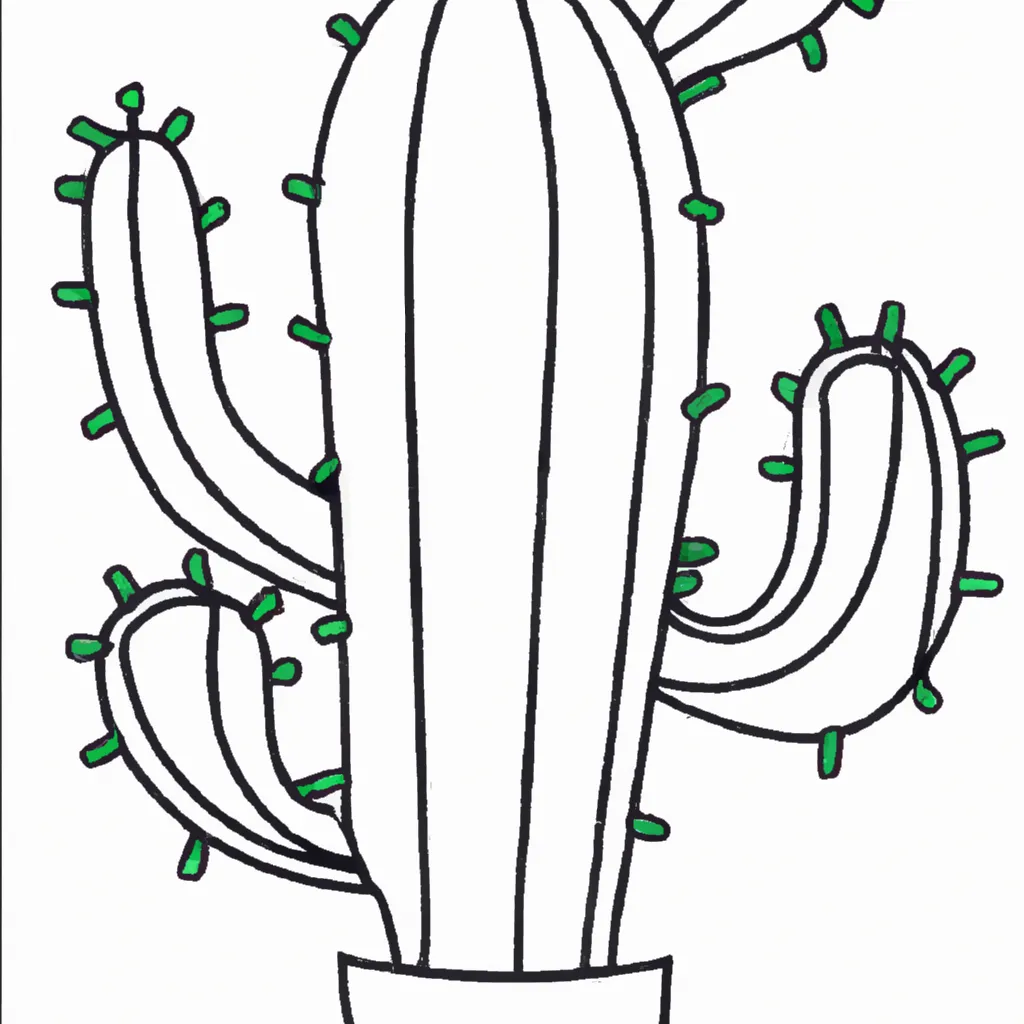 Atividade infantil de desenhos cacto 1