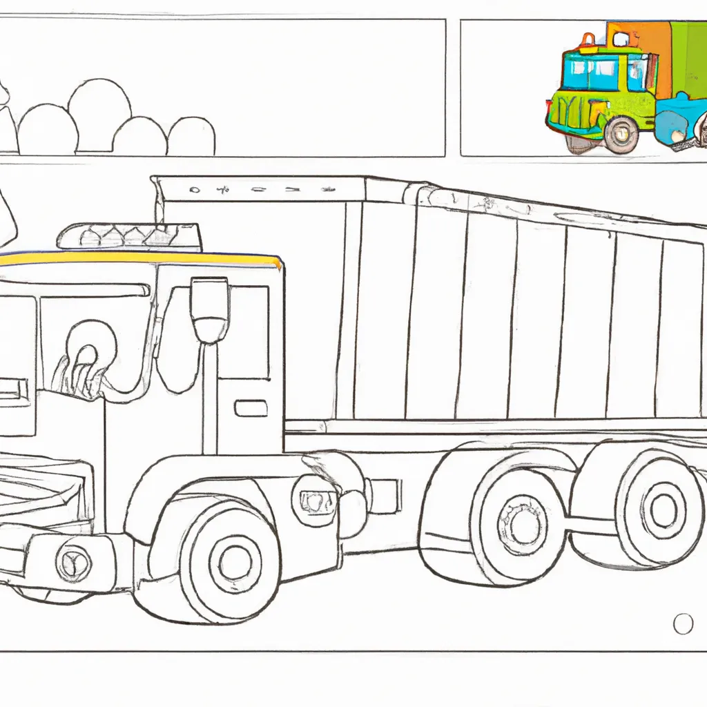 Atividade infantil de desenhos caminhao