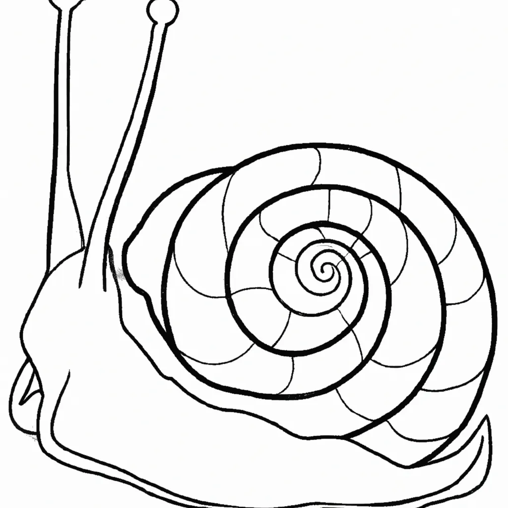 Atividade infantil de desenhos caramujo artisticos fofos